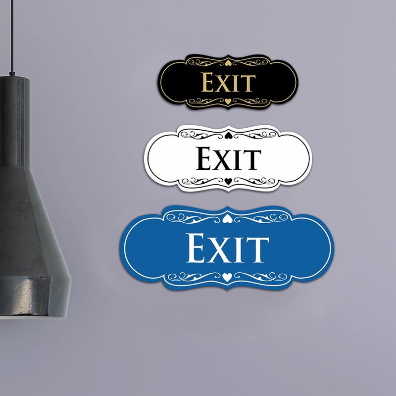All Quality Designer EXIT Sign - Black/Gold - Large (1 Pack) - Image 1